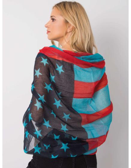 Dámský šátek s potiskem TYREE červeno-modrý 