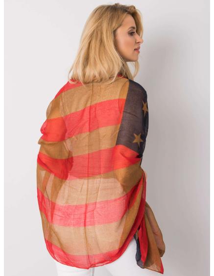 Női nyomtatott sál BROCK piros-barna