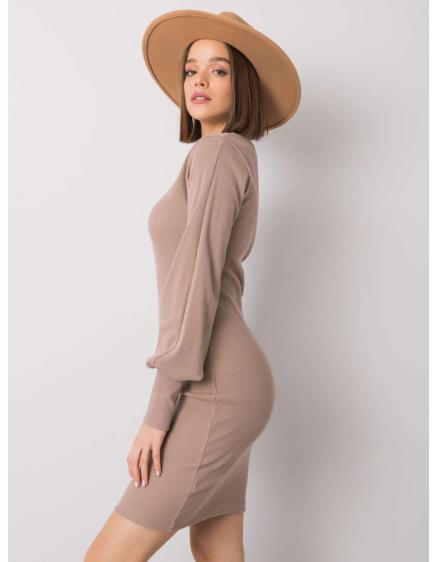 Dámské šaty bavlněné Alvine RUE PARIS tmavě béžové 