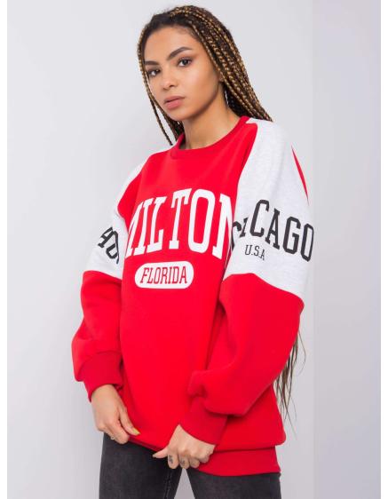 Női kapucnis pulóver Letizia RUE PARIS piros