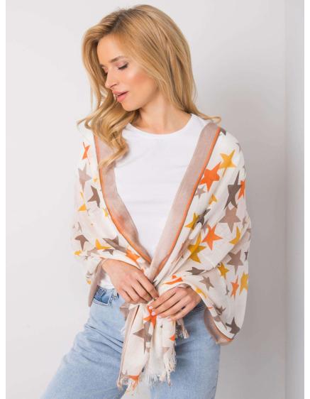 Női sál DANNY bézs színű csillagmintával