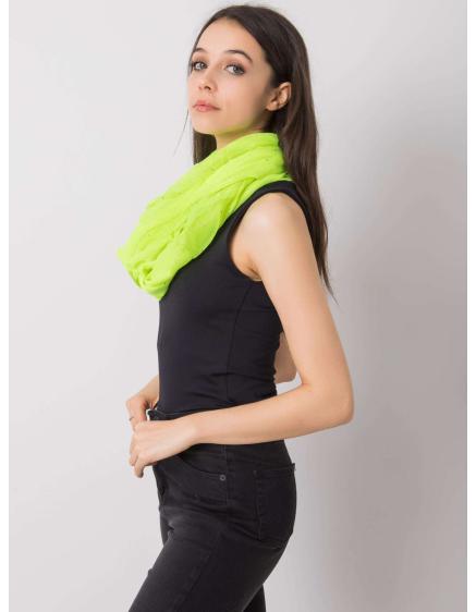 Női sál csillogó applikációval FLUO sárga színben