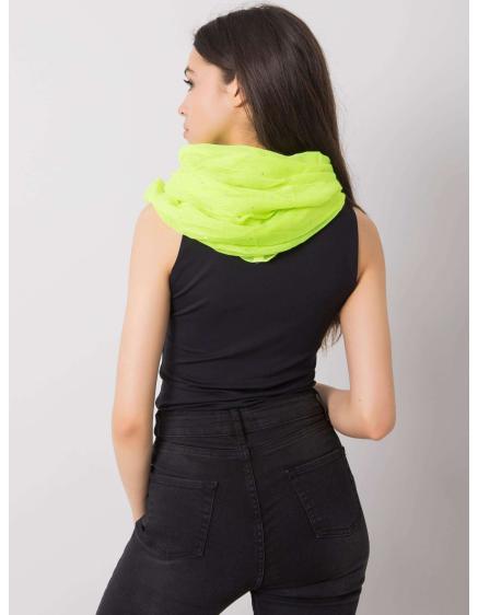 Női sál csillogó applikációval FLUO sárga színben