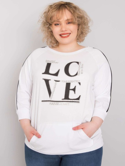 Női plus size blúz zsebbel MEG fehér