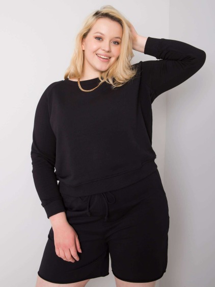 Dámská mikina plus size bavlněná DONNA černá 