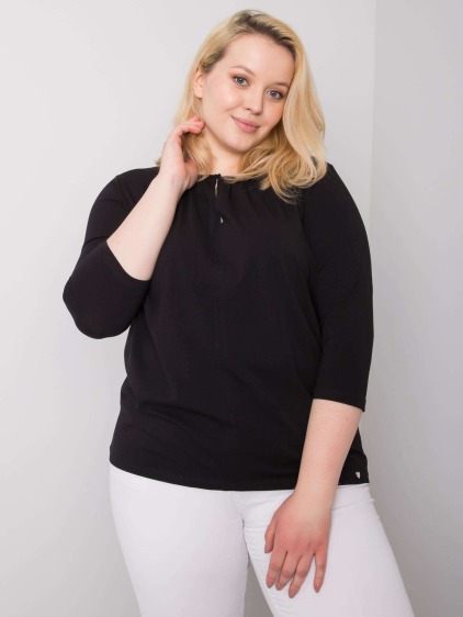 Dámska blúzka plus size z bavlny JODIE čierna