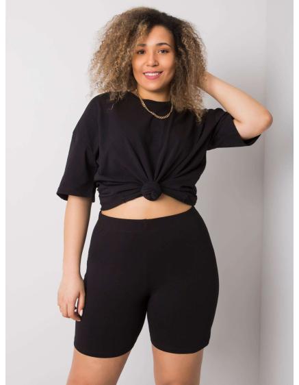 Dámské šortky bavlněné plus size ALESSIA černé 