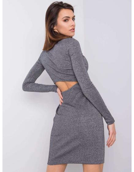 Dámske šaty s dlhým rukávom Benisha RUE PARIS silver