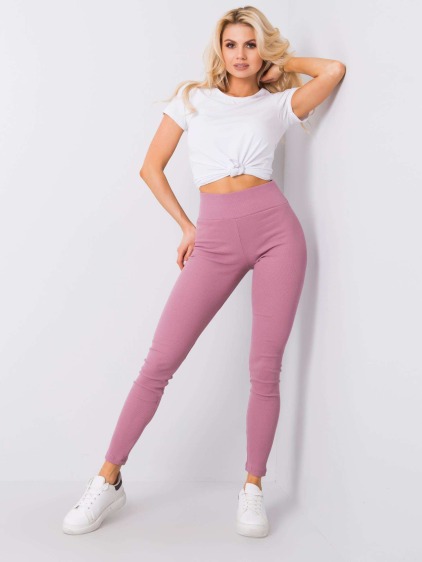 Női bordázott leggings Sanja rózsaszín