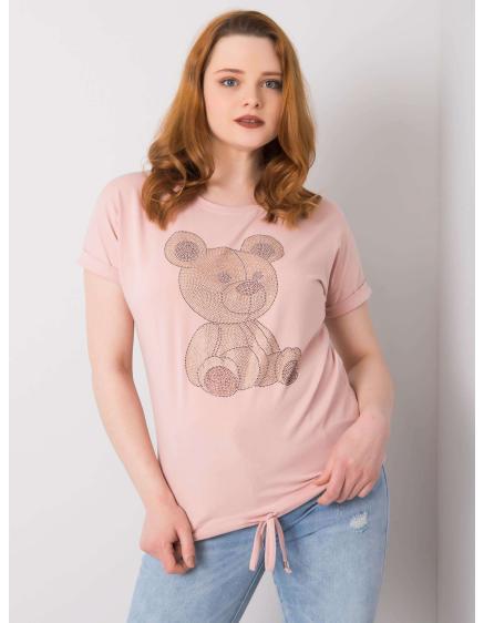 Dámská halenka plus size s kamínky LUCE špinavě růžová