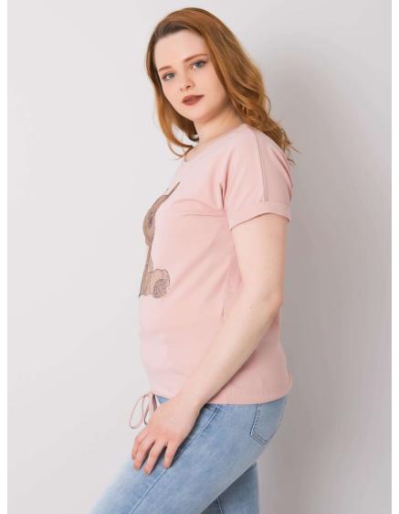 Dámská halenka plus size s kamínky LUCE špinavě růžová