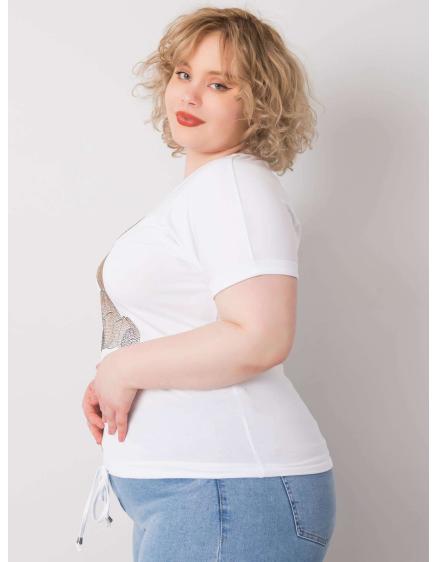 Dámská halenka plus size s kamínky LUCE bílá