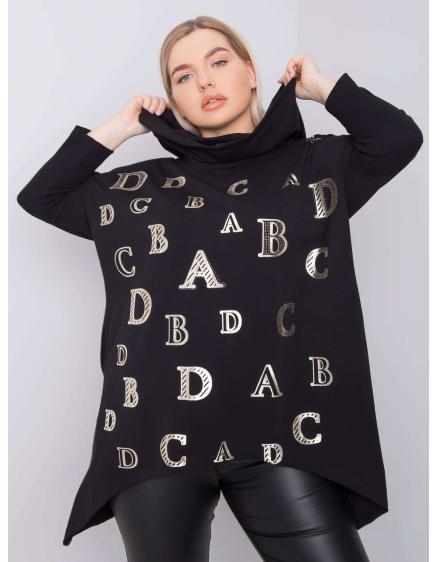 Női kapucnis plus size blúz AINA fekete