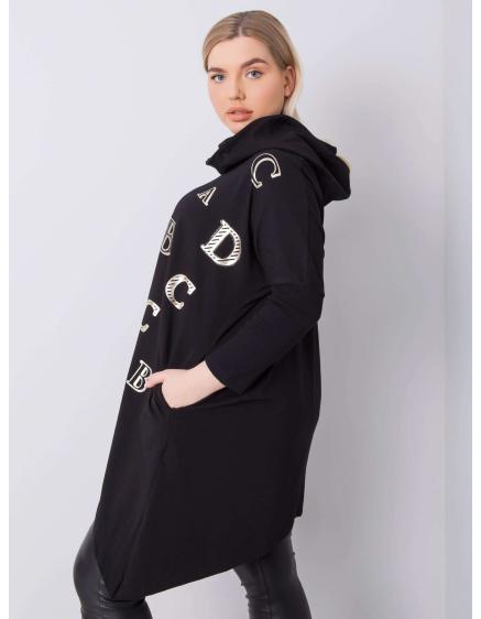 Női kapucnis plus size blúz AINA fekete