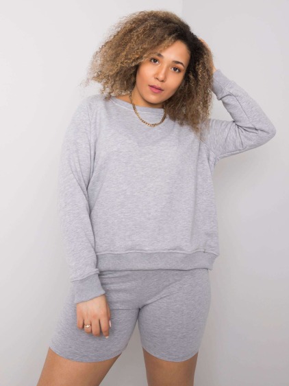 Dámská mikina plus size bavlněná DONNA šedá 