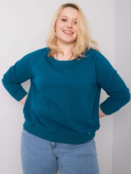 Dámská mikina plus size bavlněná DONNA modrá