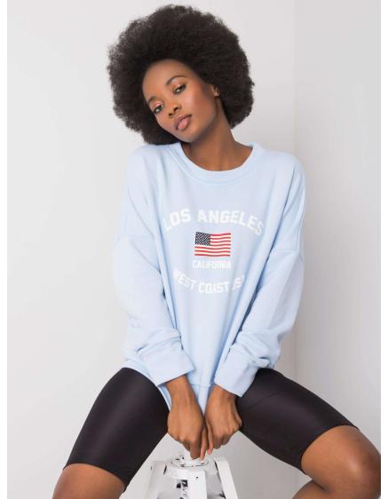 Női nyomtatott pulóver Loretta RUE PARIS világos kék