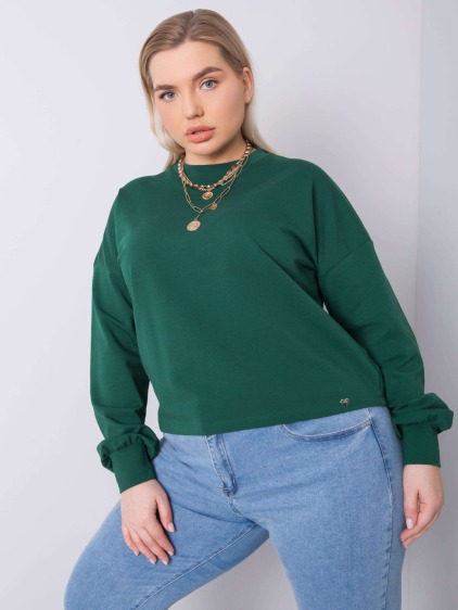 Dámská mikina plus size FLORENTIA tmavě zelená 