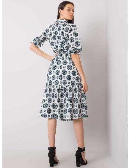 Dámské šaty s potiskem od AVELINA bílé a mátové 