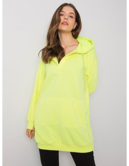 Dámská mikina s kapucí FLUO žlutá 