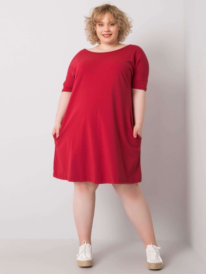 Dámske plus size šaty BELLAMY burgundy