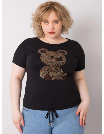 Dámská halenka plus size s kamínky LUCE černá 