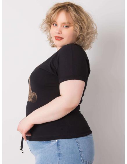 Dámská halenka plus size s kamínky LUCE černá 