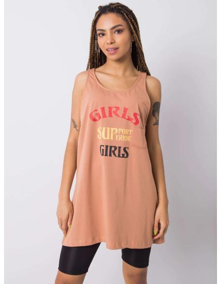 Női felső EVETTE felirattal barna színben