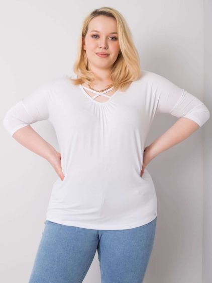 Dámska blúzka plus size MARIEL biela