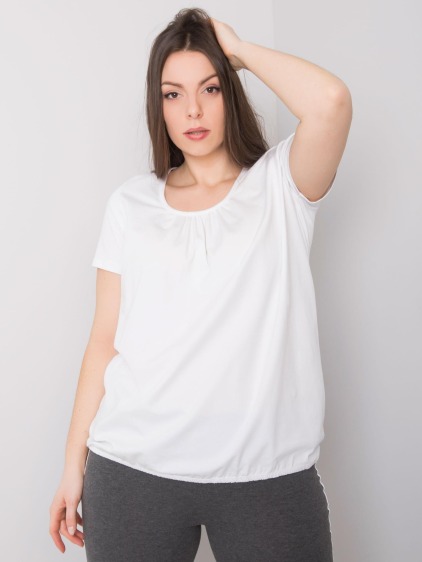 Dámska blúzka plus size z bavlny CELESTE white