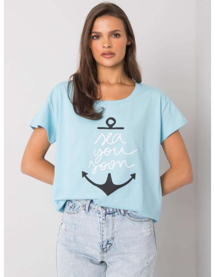 Női nyomtatott póló SILVA világoskék
