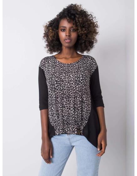 Pöttyös blúz Klarissa RUE PARIS fekete és szürke Klarissa RUE PARIS fekete és szürke