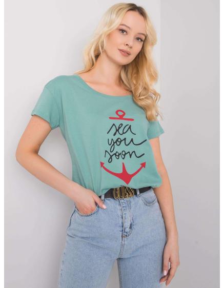 Női SILVA nyomtatott póló sötét menta