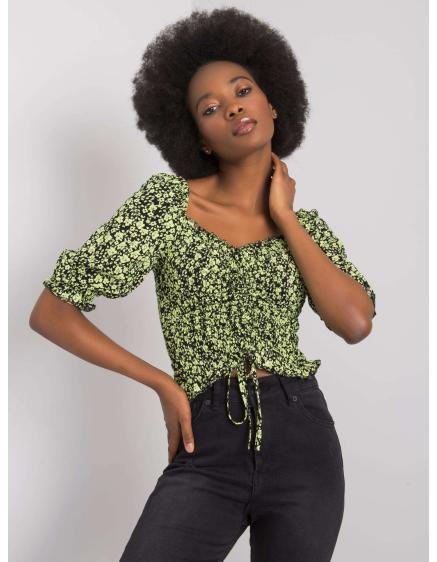Női mintás blúz Giavanna RUE PARIS fekete-zöld