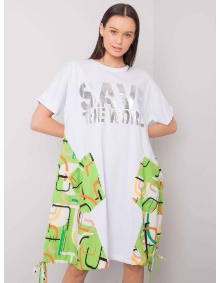 Női ruha EBBA felirattal fehér és zöld színben