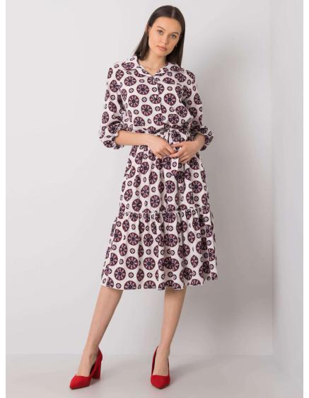 Női nyomtatott ruha AVELINA piros és fehér