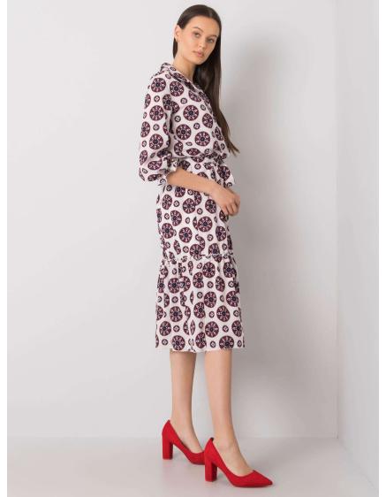 Női nyomtatott ruha AVELINA piros és fehér