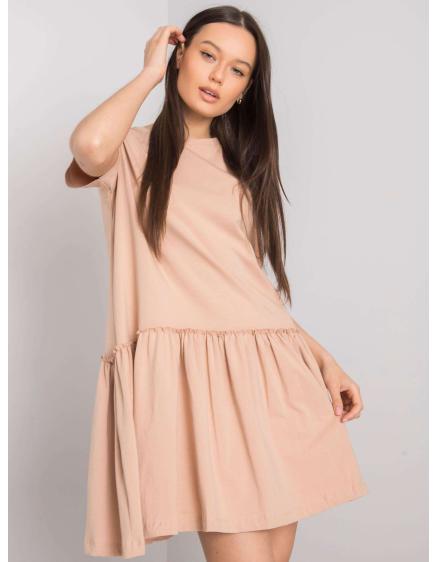 Női fodros ruha XAMMIE bézs színben