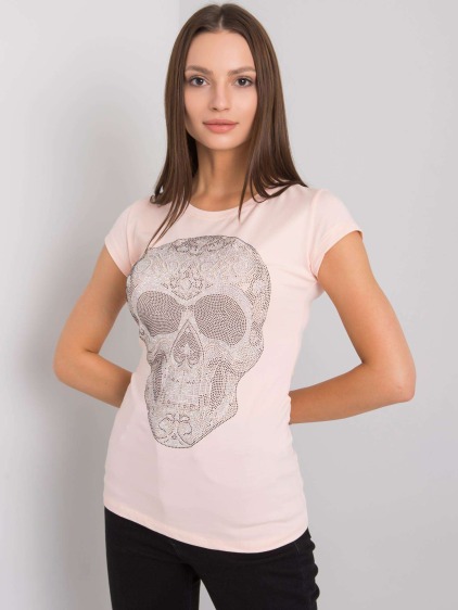 Női póló SKULL világos rózsaszín