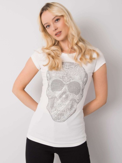 Dámské tričko SKULL ecru 