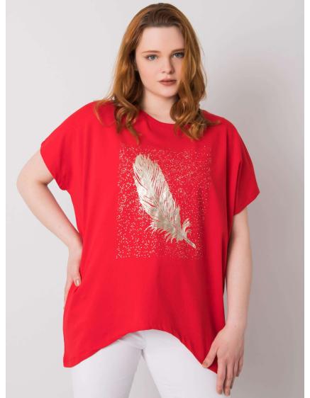 Női nyomtatott plus size blúz WILMA piros