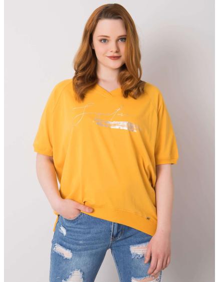 Női nyomtatott blúz plus size TANITH sötét sárga