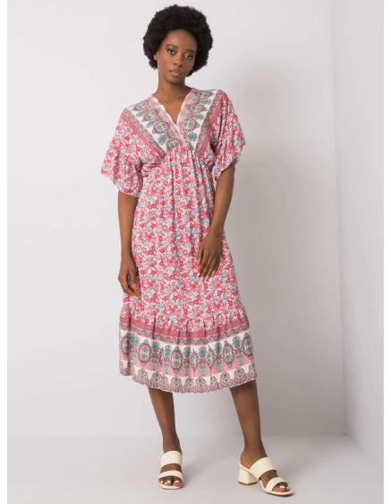Női mintás ruha SELKIE rózsaszínű