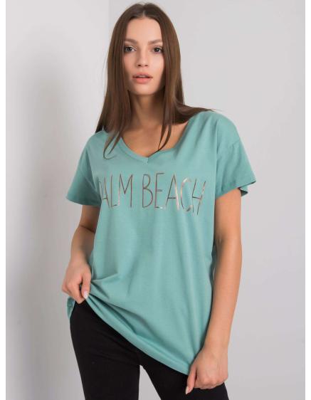 Női nyomtatott póló DENMA dark menta sötét menta