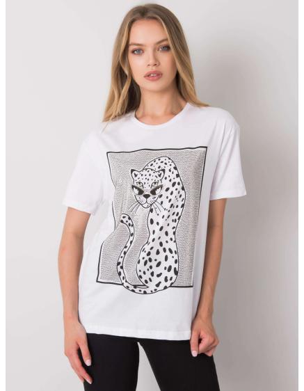 Női póló SARRA fehérrel nyomtatott póló