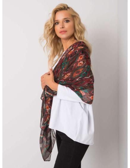 Dámska šatka so vzorom RHYS hnedej a zelenej farby