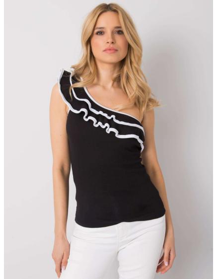 Női top fodros Rhea OCH BELLA fekete