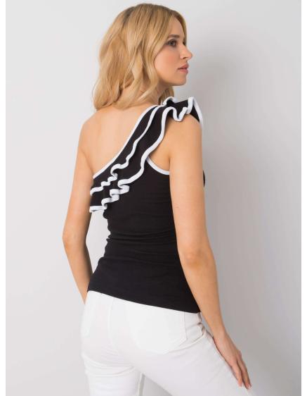Női top fodros Rhea OCH BELLA fekete