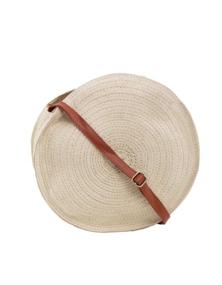 Női kerek kockás kézitáska BEACH bézs