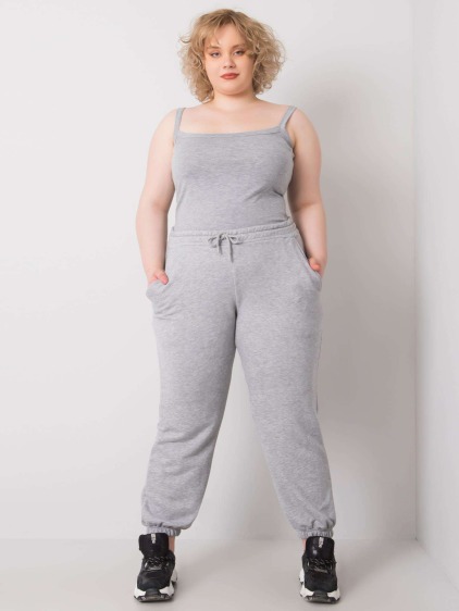 Dámské tepláky plus size bavlněné AINHOA šedé 